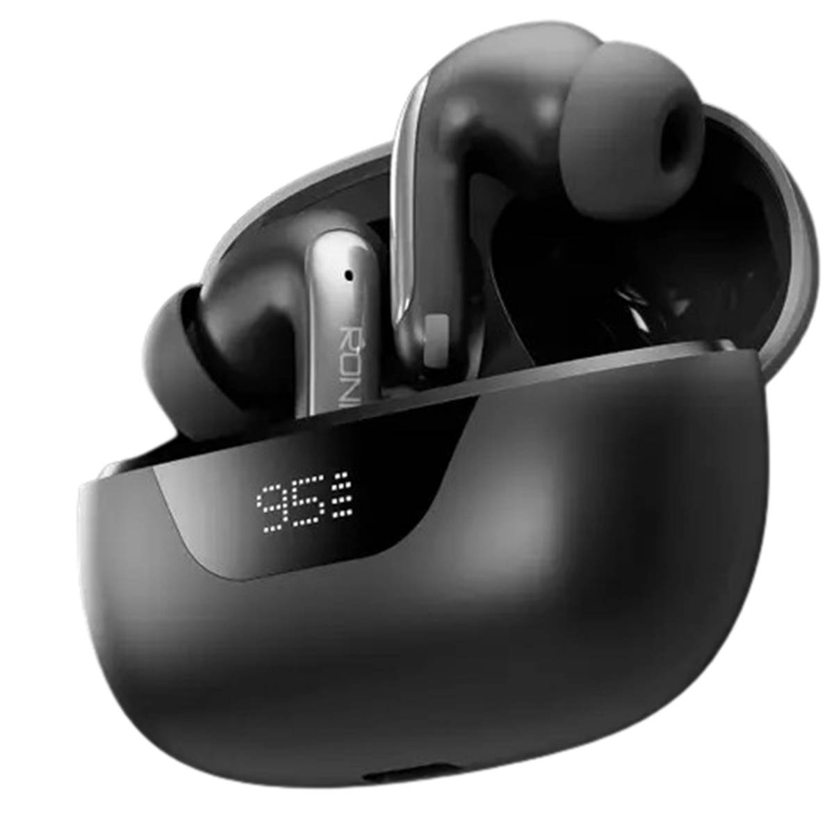 Ronin R-7010 Earbuds, Active Noise Cancellation, 10m Range, IPX4, Compatible with iOS/Android, Bluetooth 5.3, Deep Bass Sound, Digital Display & Water Resistance Ronin R-7010 Earbuds, Active Noise Cancellation, 10m Range, IPX4, Compatible with iOS/Android, Bluetooth 5.3, Deep Bass Sound, Digital Display & Water Resistance